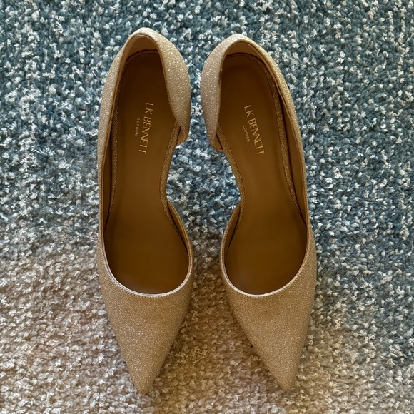 NEW LK Bennett Hazel Sparkle Half d’Orsay Pump in Champange